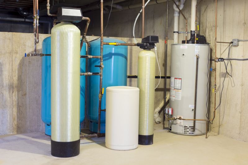 Water Softener System in a Basement
